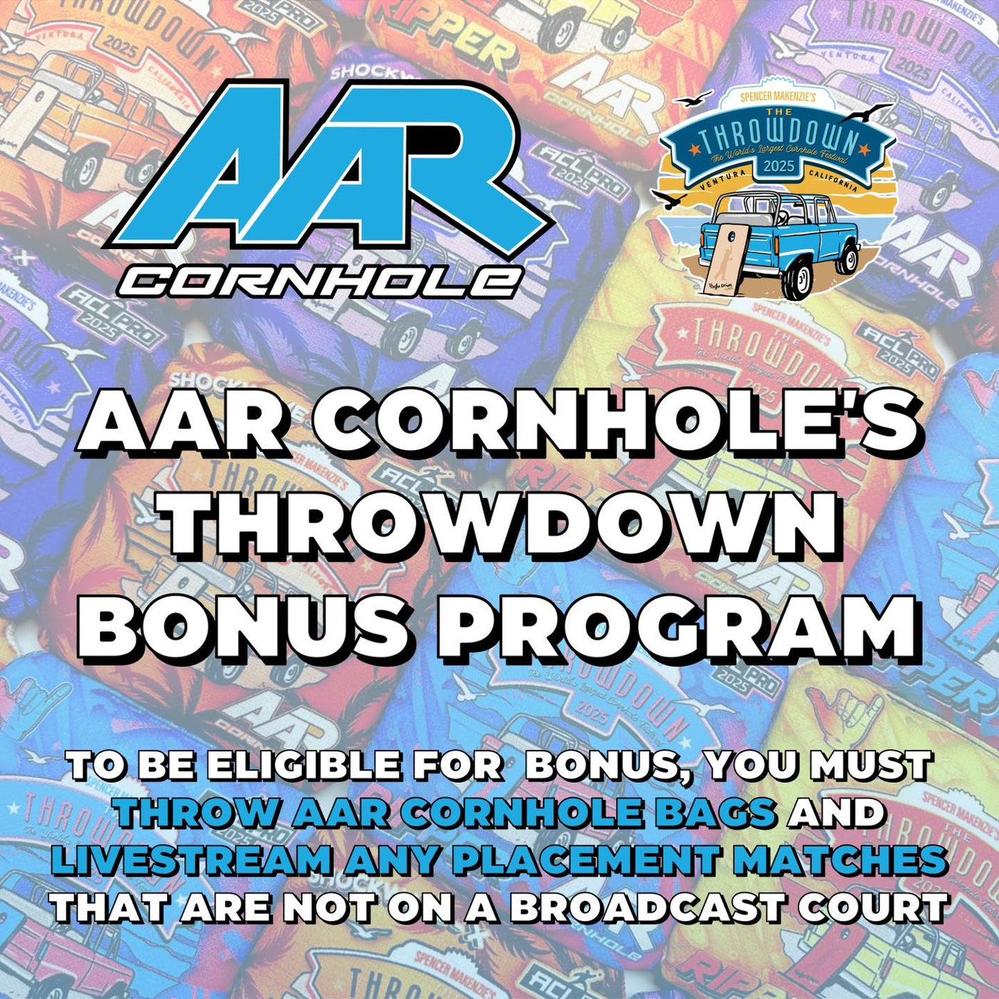 2025 AAR Cornhole Official Throwdown Bags - Multiple Series/Designs - ACL Pro Stamped - SET OF 4