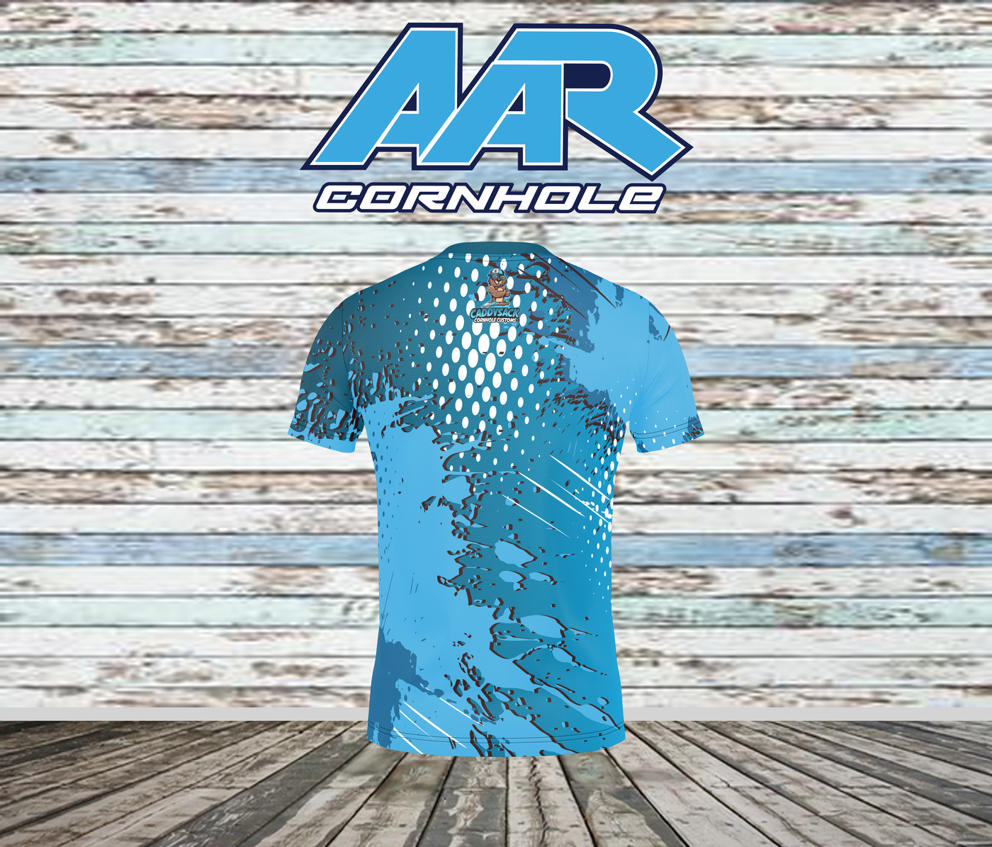 AAR Cornhole Jersey - Halftone Grunge - Blue